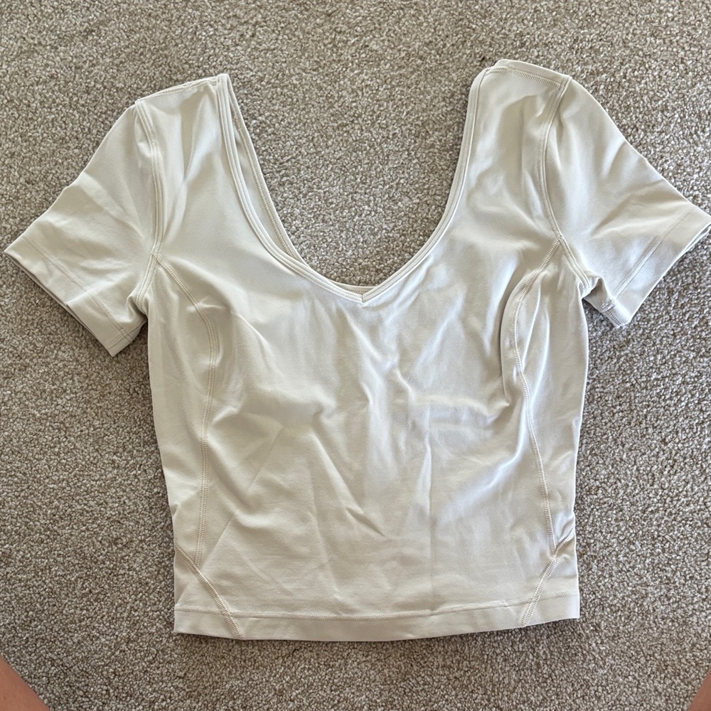 Lululemon Athletica Cream Crop Top
